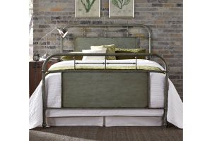 VINTAGE GREEN METAL BED