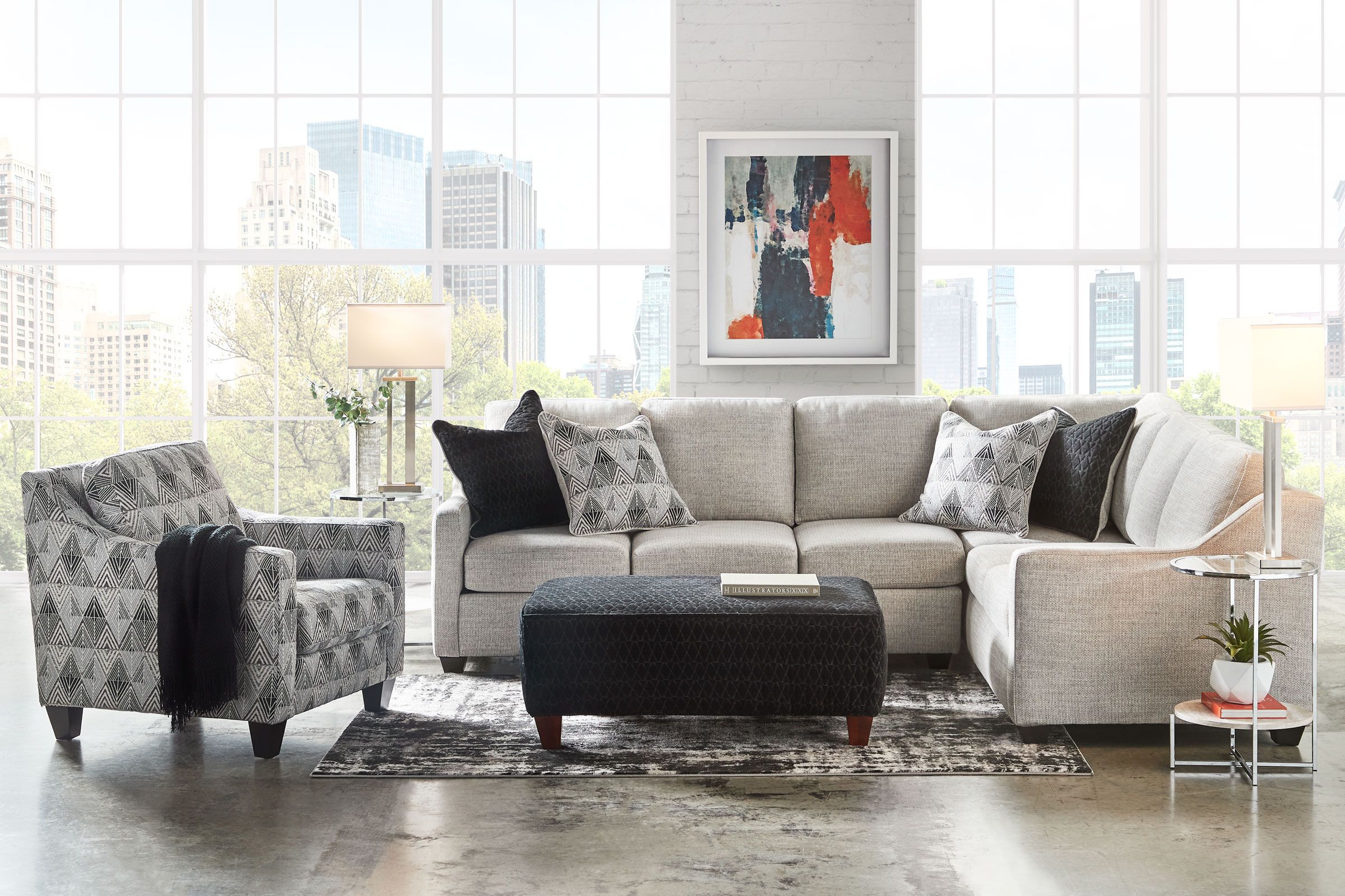 Reese Black Cocktail Ottoman -Furniture Serie Shop 267608